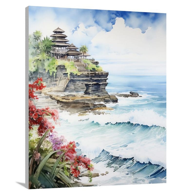 Bali Bliss: A Cliffside Retreat - Canvas Print