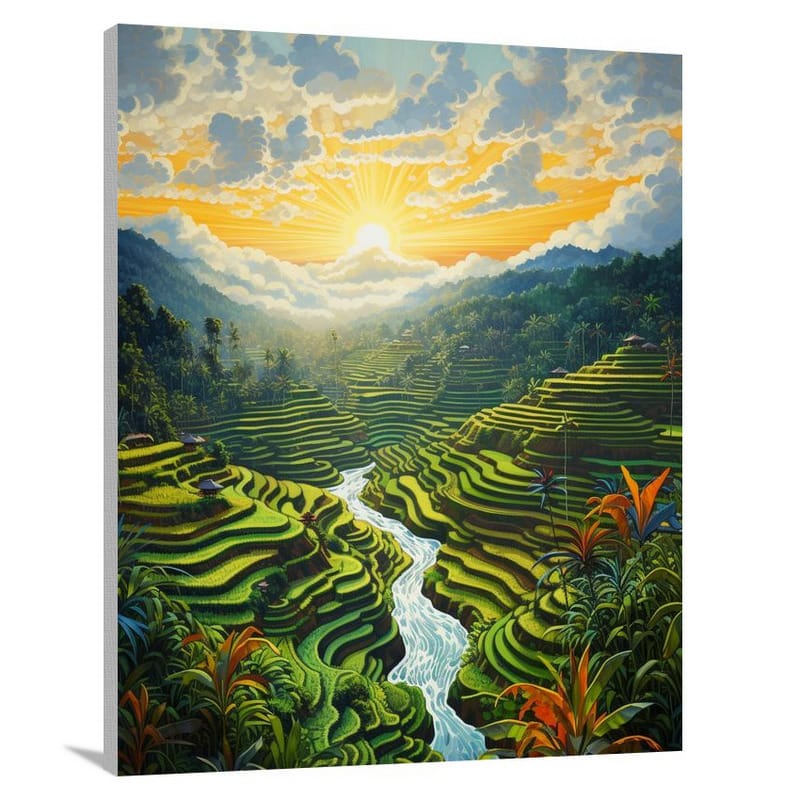 Bali's Tranquil Symphony - Contemporary Art - Canvas Print