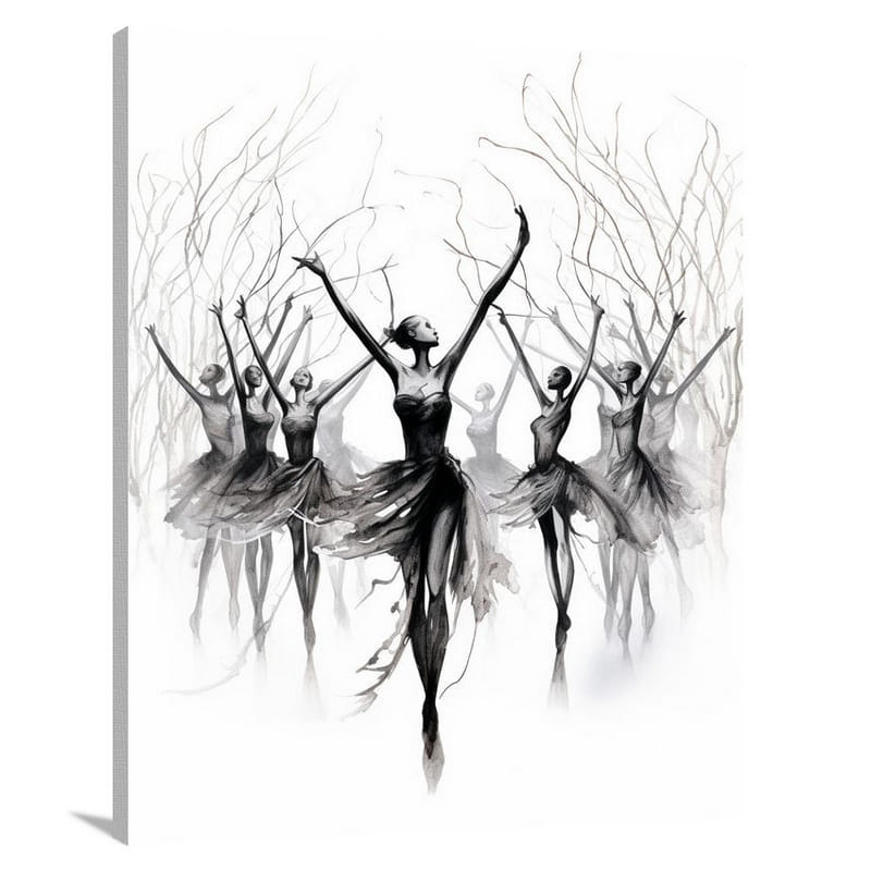 Ballet Enchantment - Black And White - Canvas Print