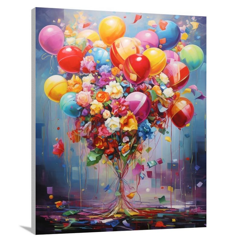 Balloon Bouquet: A Whimsical Celebration - Canvas Print