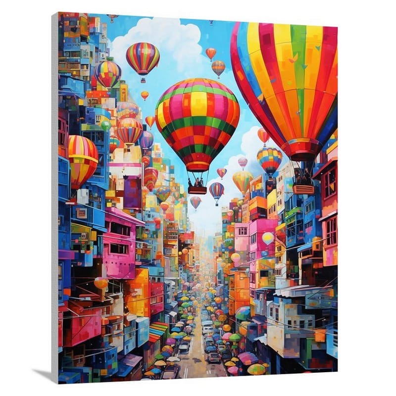 Balloon Cityscape - Pop Art - Canvas Print