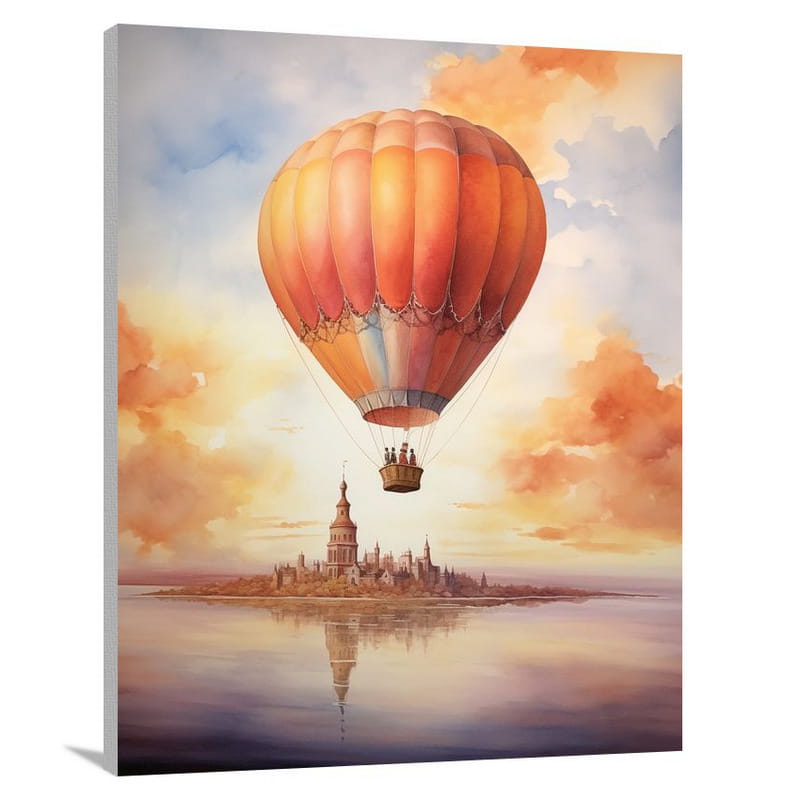 Balloon's Serene Reflection - Canvas Print