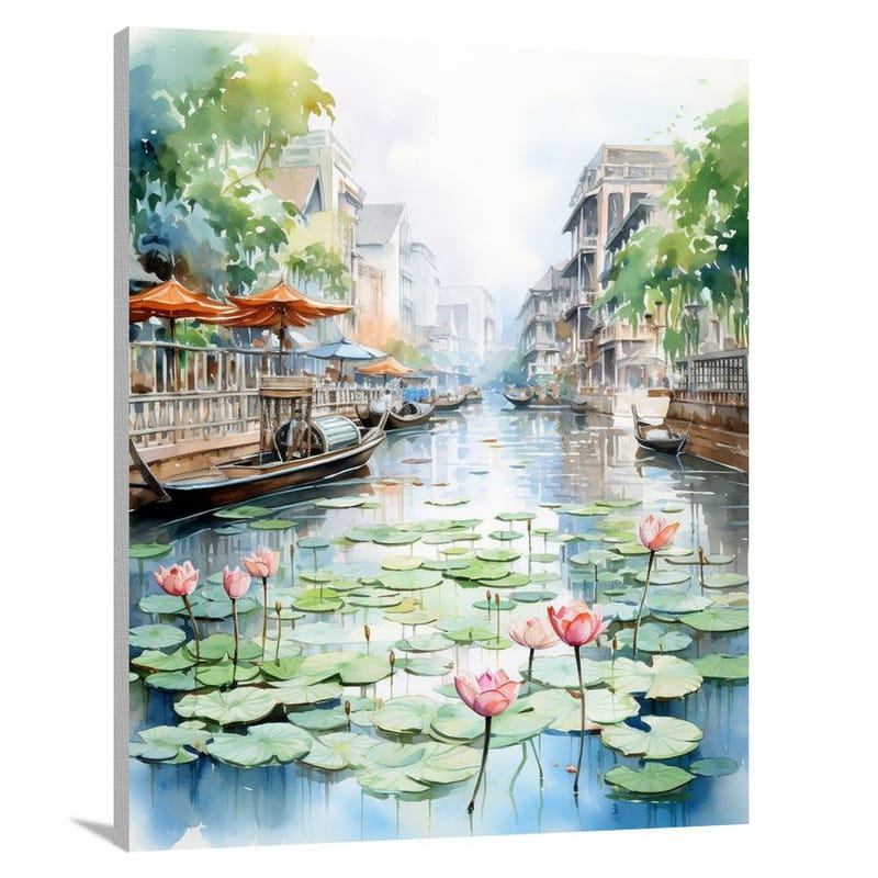 Bangkok Serenity - Watercolor - Canvas Print