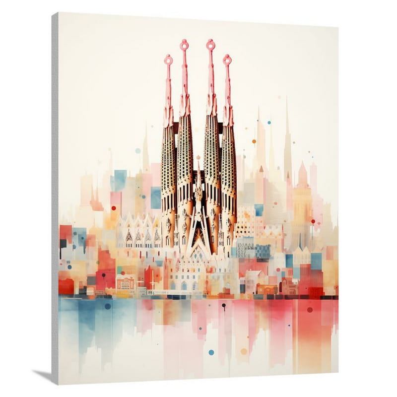 Barcelona's Architectural Symphony - Canvas Print