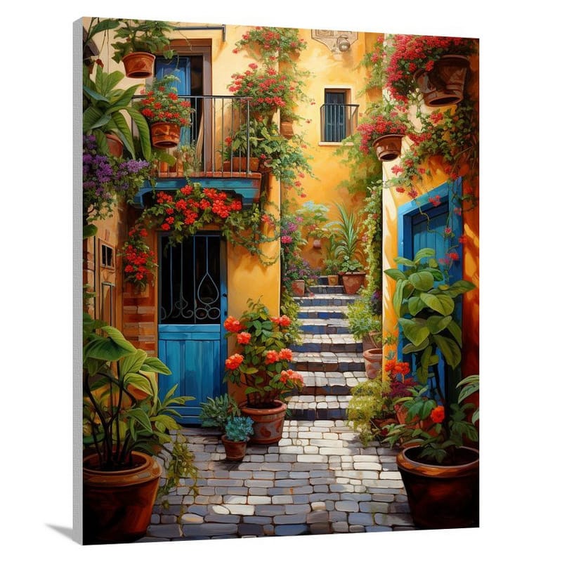 Barcelona's Blooming Oasis - Canvas Print