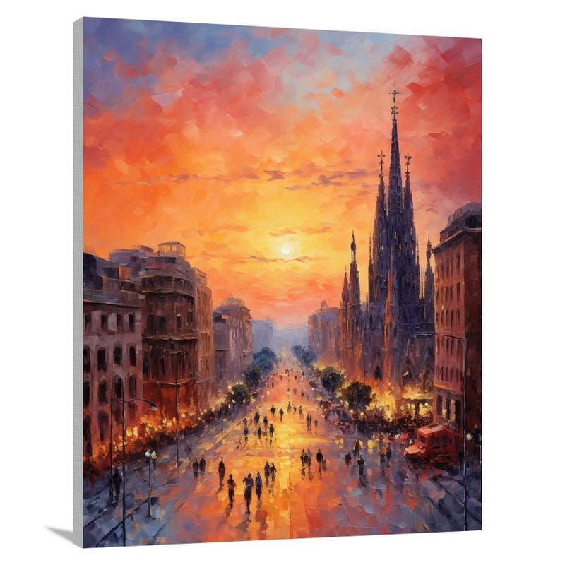 Barcelona Sunset - Canvas Print