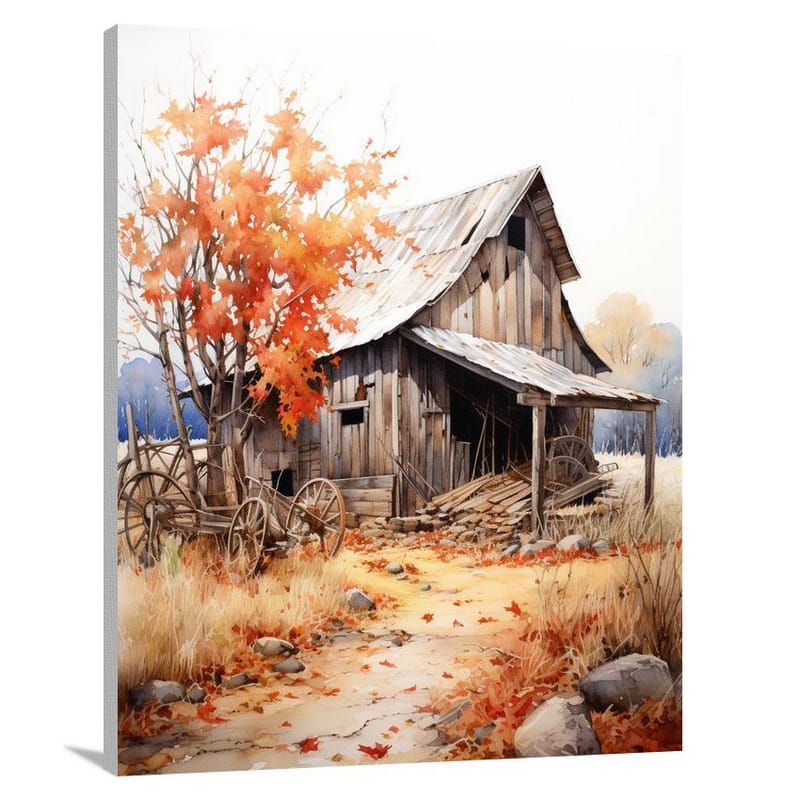 Barn in Autumn - Canvas Print