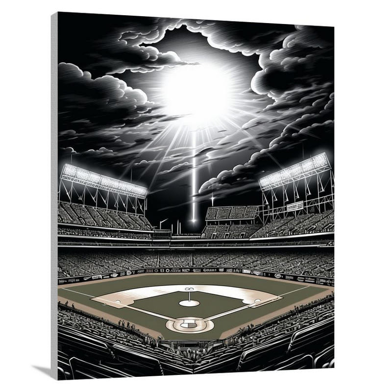 Baseball's Electric Night - Canvas Print