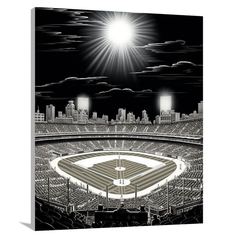 Baseball's Night Symphony - Canvas Print