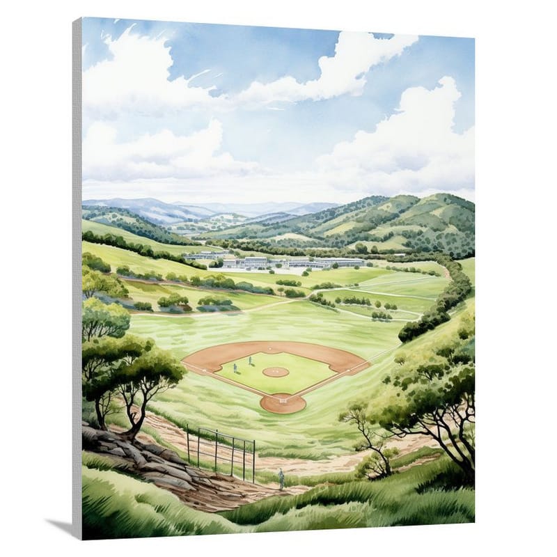 Baseball Serenity - Watercolor - Canvas Print