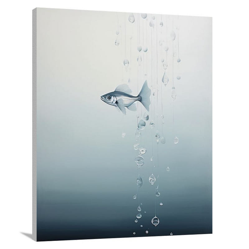 Bass's Aquatic Symphony - Minimalist - Canvas Print