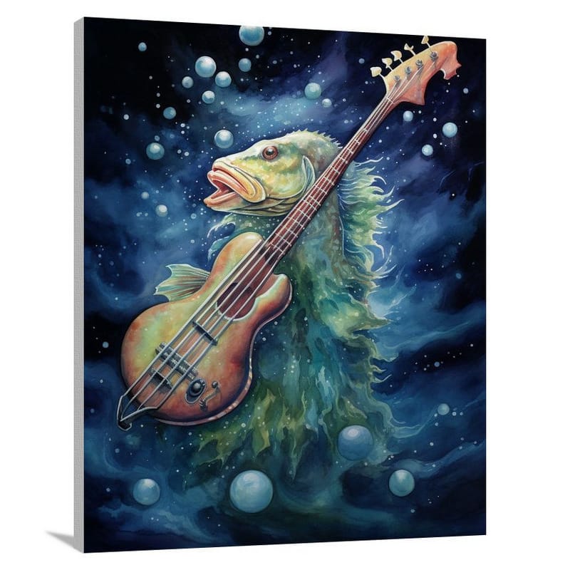 Bass Serenade - Watercolor - Canvas Print