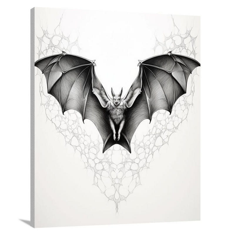 Bat's Enigma - Black And White - Canvas Print