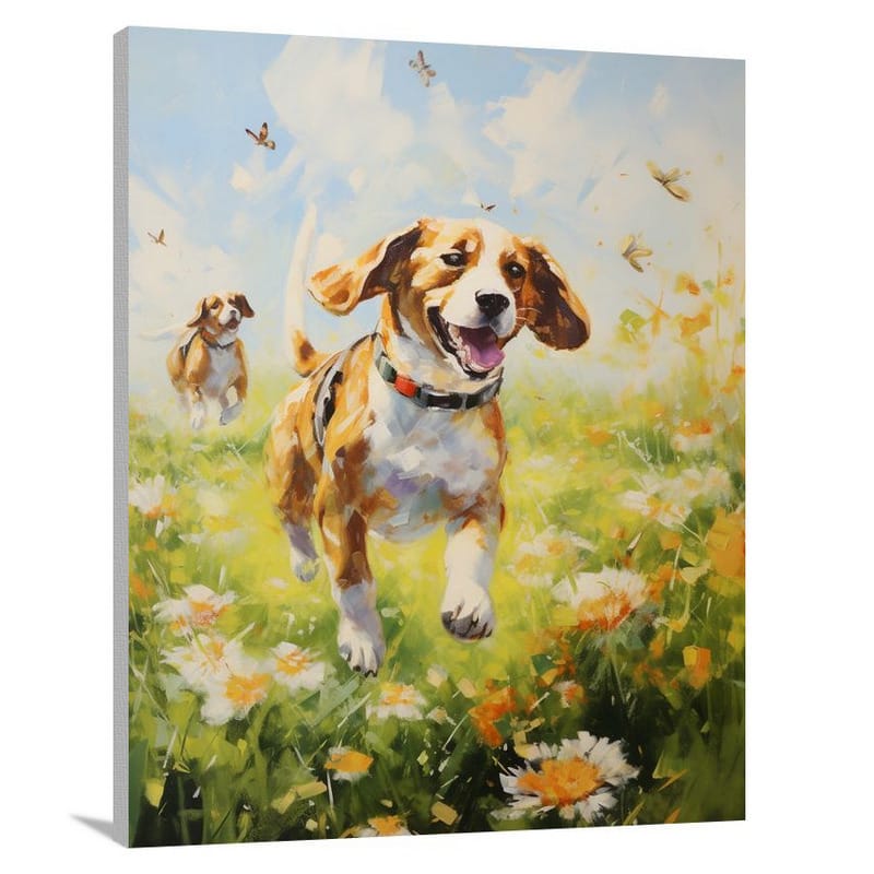 Beagle's Joyful Chase - Canvas Print