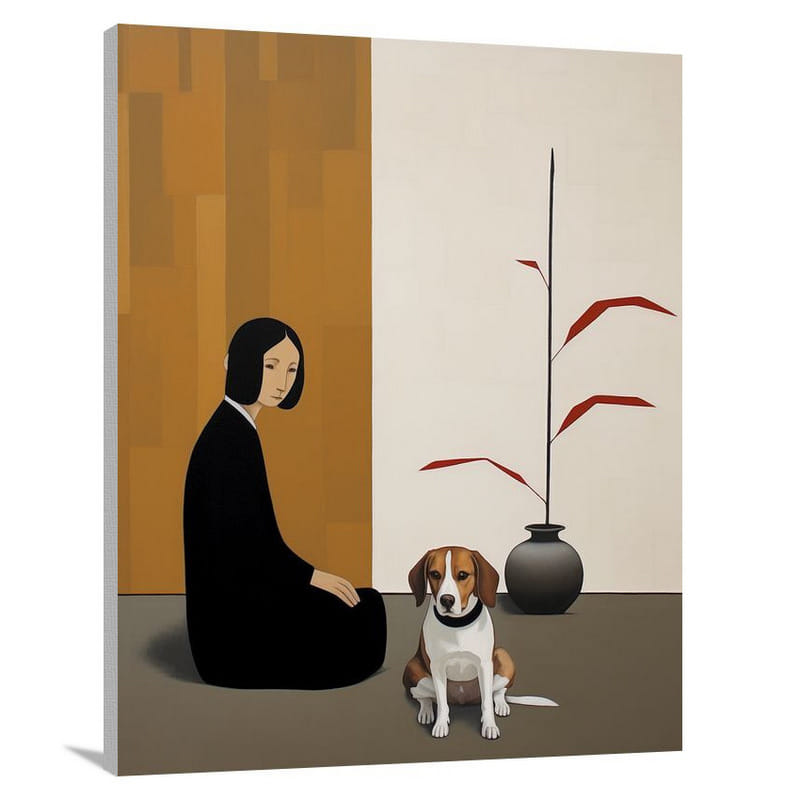 Beagle's Serene Touch - Canvas Print