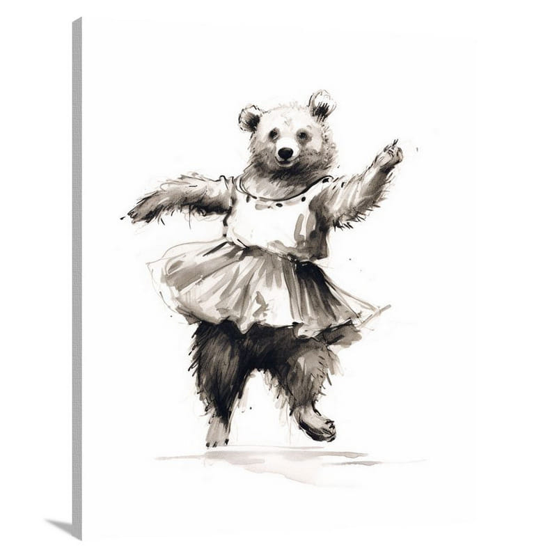 Bear's Ballet Fiasco: Animal Humor - Canvas Print