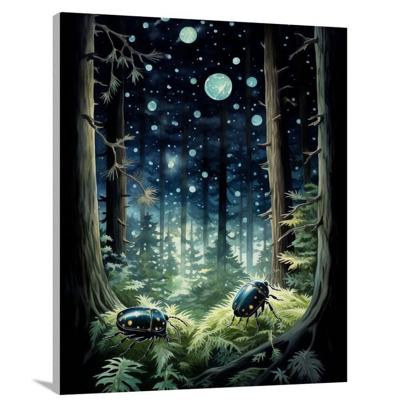 Beetle's Enchanting Glow - Canvas Print