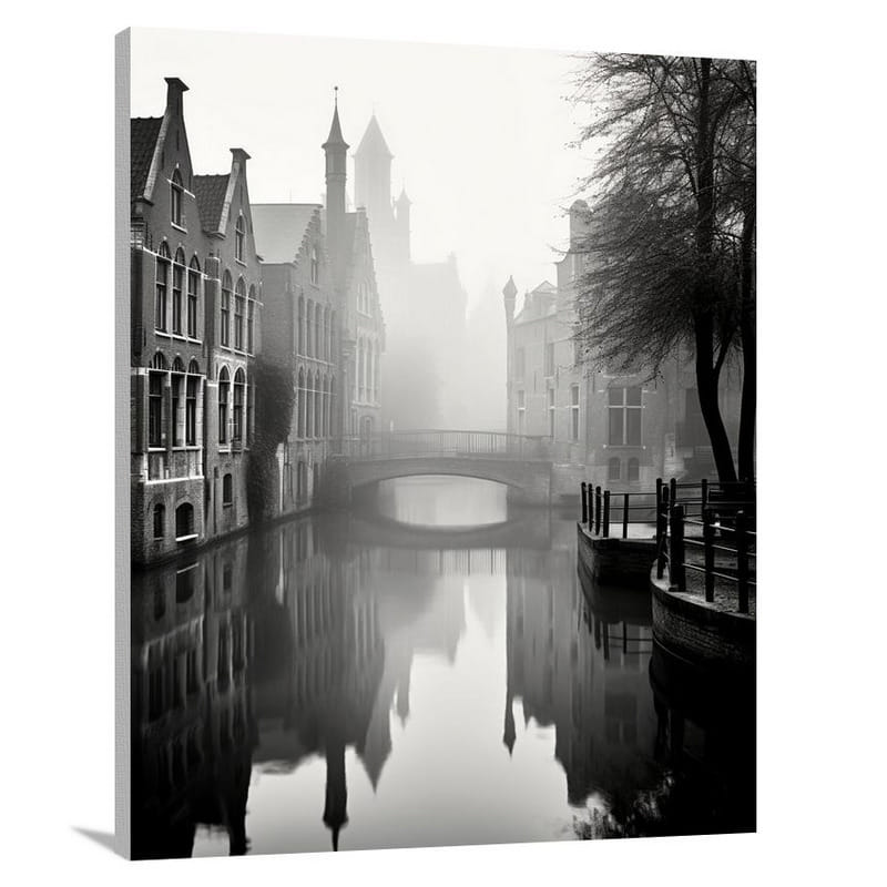 Belgium's Enigmatic Whispers - Black And White - Canvas Print