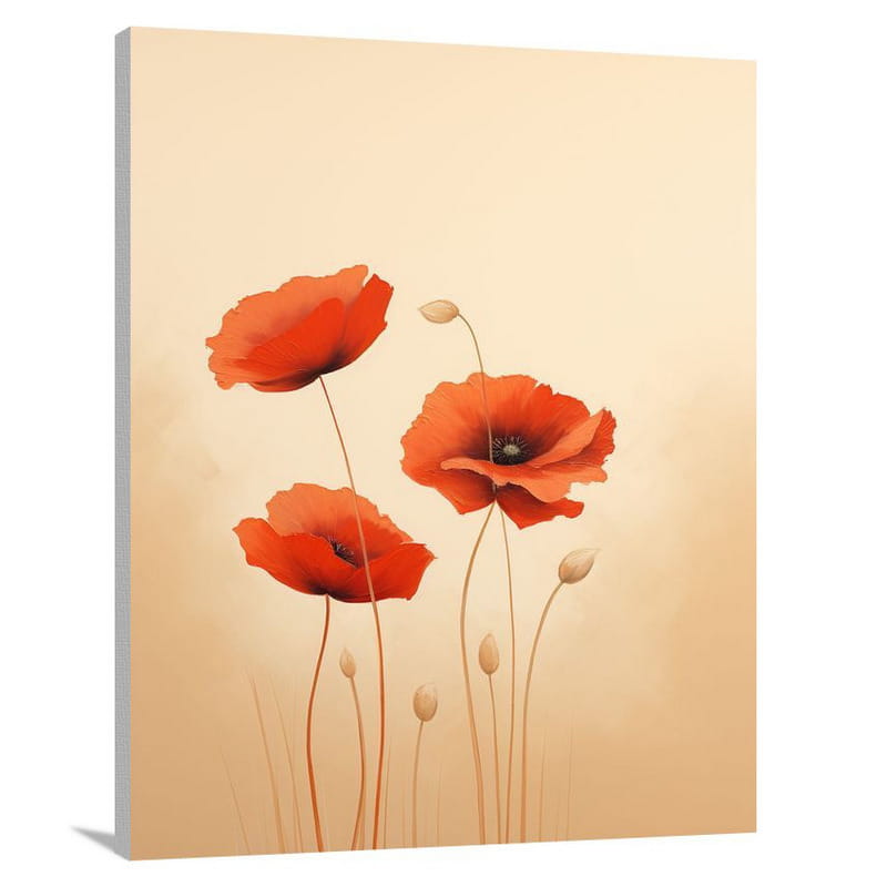 Belgium's Scarlet Remembrance - Minimalist - Canvas Print