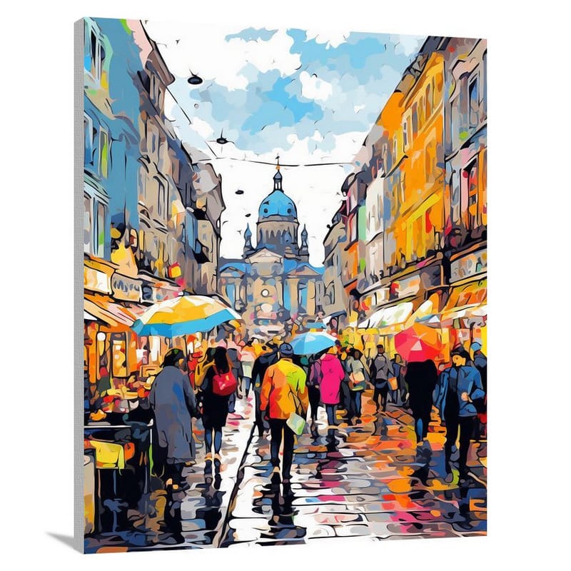 Berlin Umbrella Parade - Canvas Print
