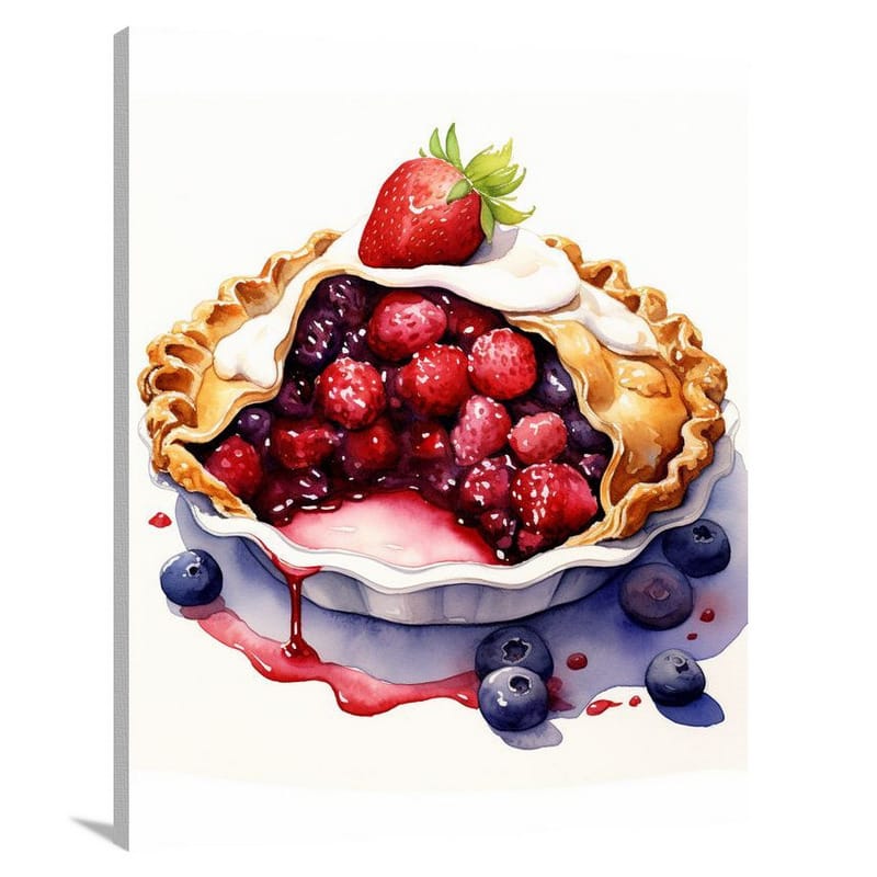Berrylicious Delight - Watercolor - Canvas Print