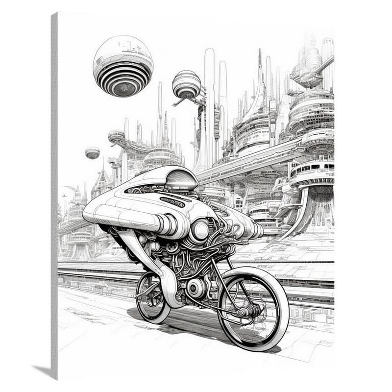 Bicycle - Black and White - Canvas Print