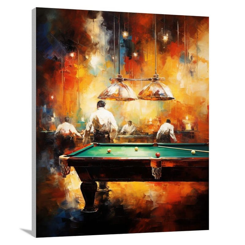 Billiards: A Game of Concentration - Canvas Print