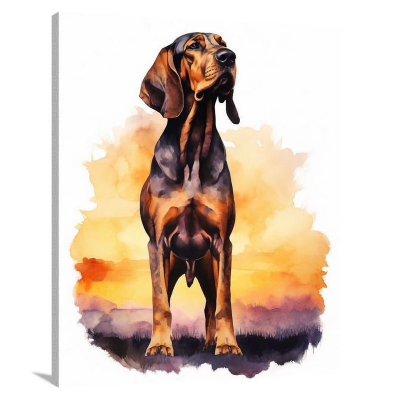 Bloodhound's Fiery Loyalty - Canvas Print