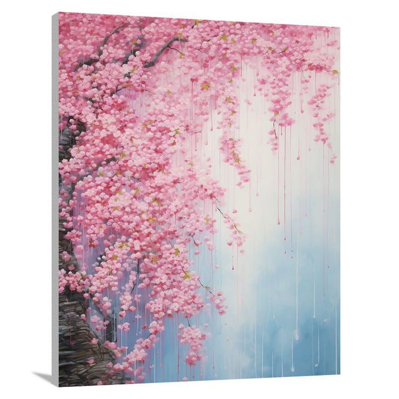 Blossom Cascade - Minimalist - Canvas Print