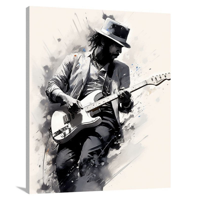 Blues Music: Melodies Unleashed - Black And White - Canvas Print