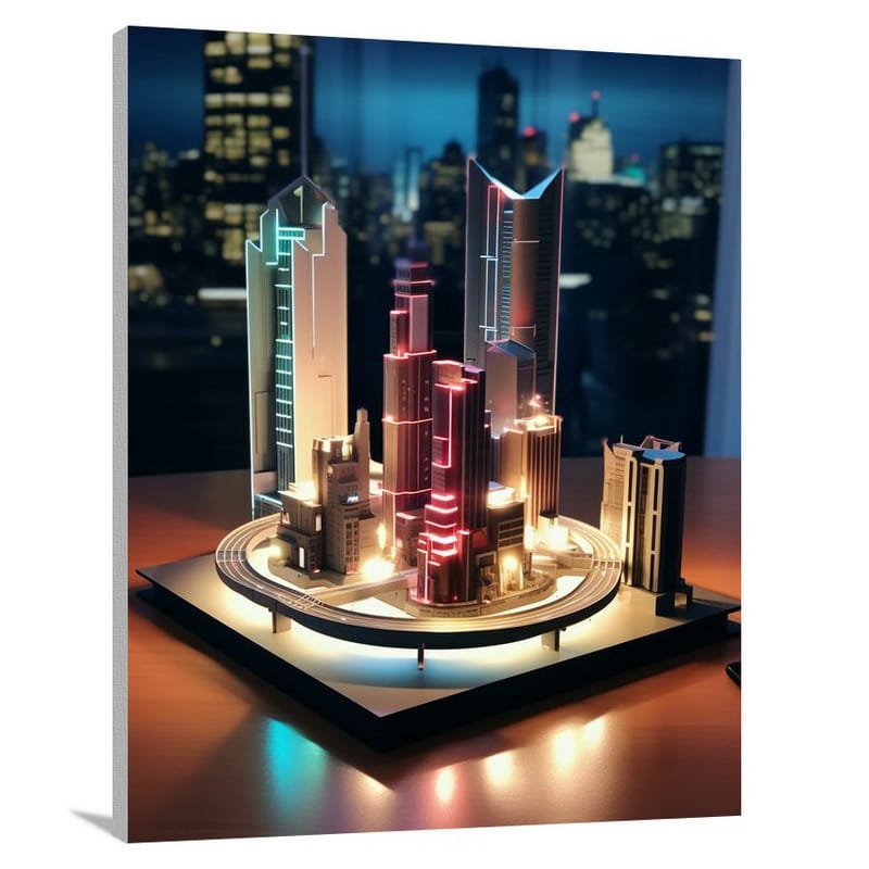 Board Game City Lights - Canvas Print