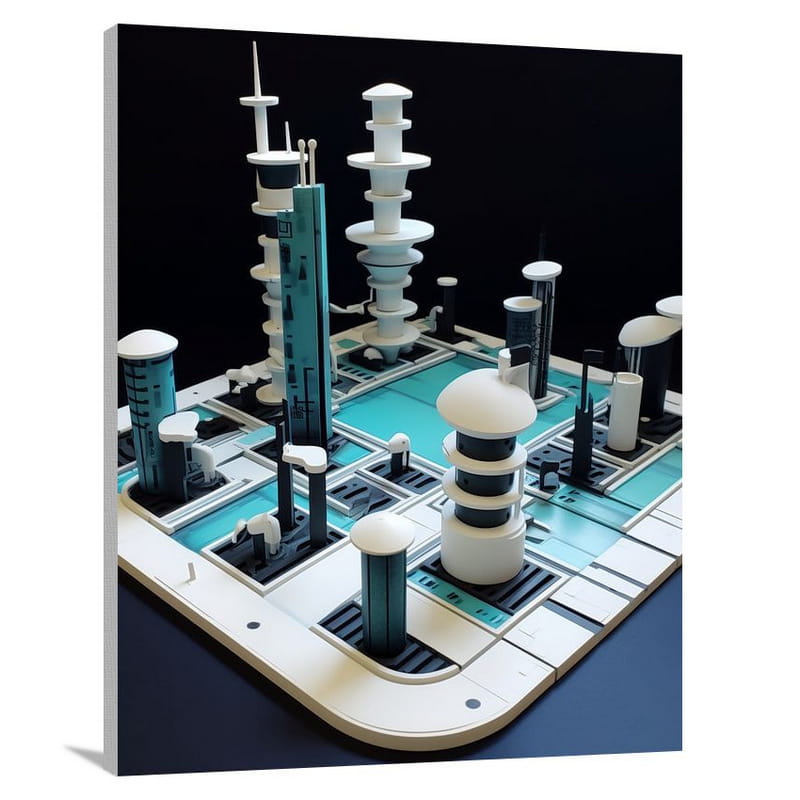 Board Game Cityscape - Minimalist - Canvas Print