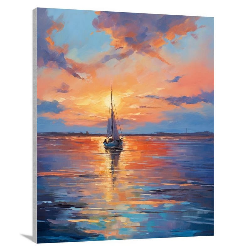 Boat's Serene Voyage - Canvas Print