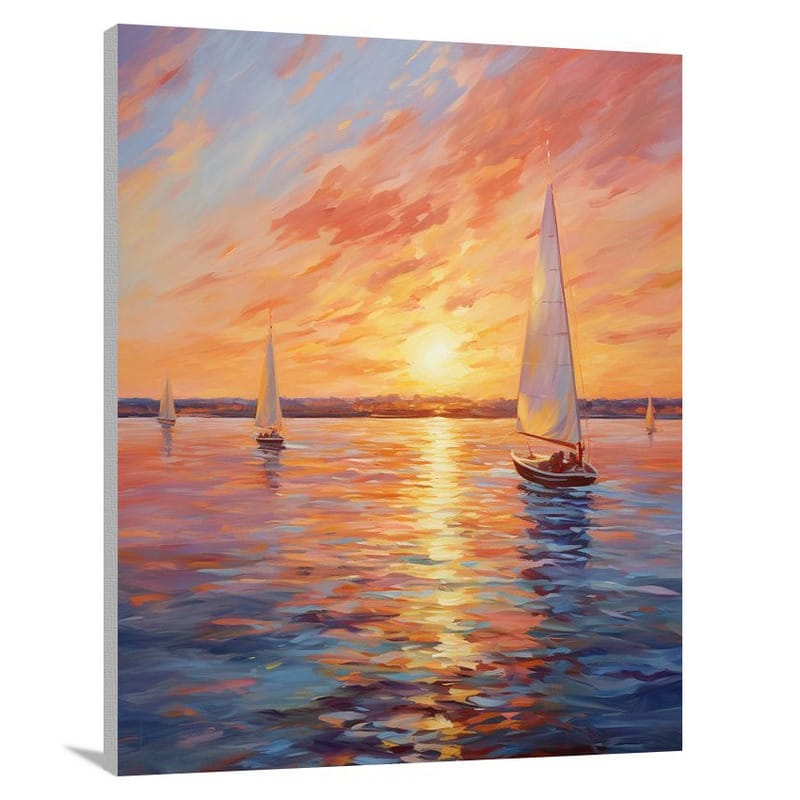 Boating & Sailing: Racing at Sunset - Canvas Print