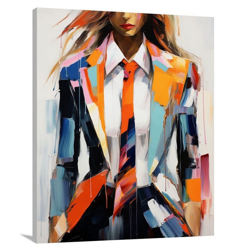 Bold Brushstrokes: Women's Suit - Minimalist - Canvas Print