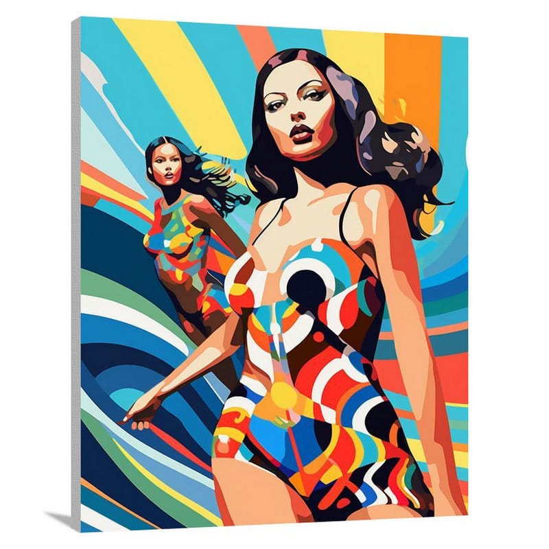 Bold Fashion Waves: Women's Swimsuit & Bikini - Canvas Print
