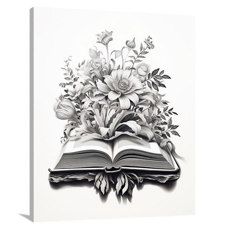 Book of Intricate Blooms - Canvas Print