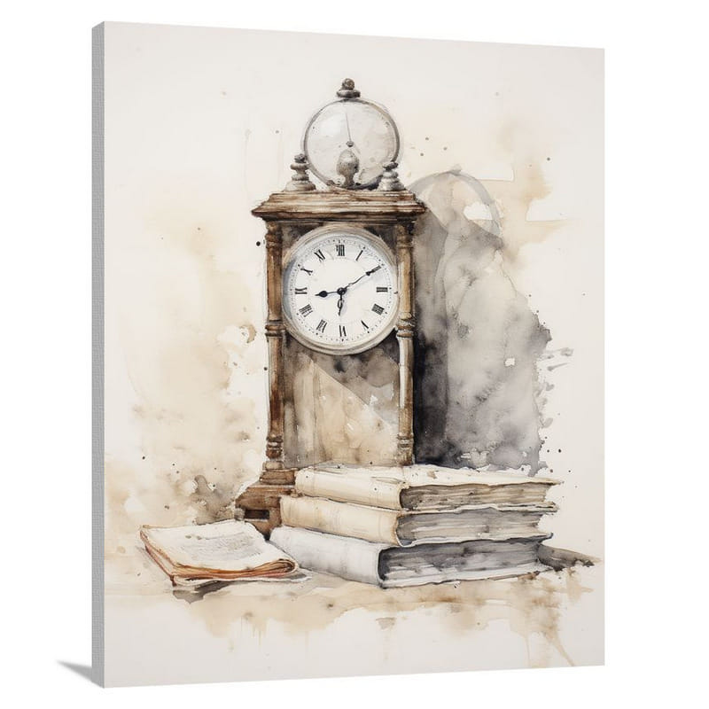 Book of Time - Watercolor - Canvas Print