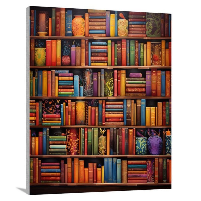 Bookshelf Symphony - Contemporary Art - Canvas Print