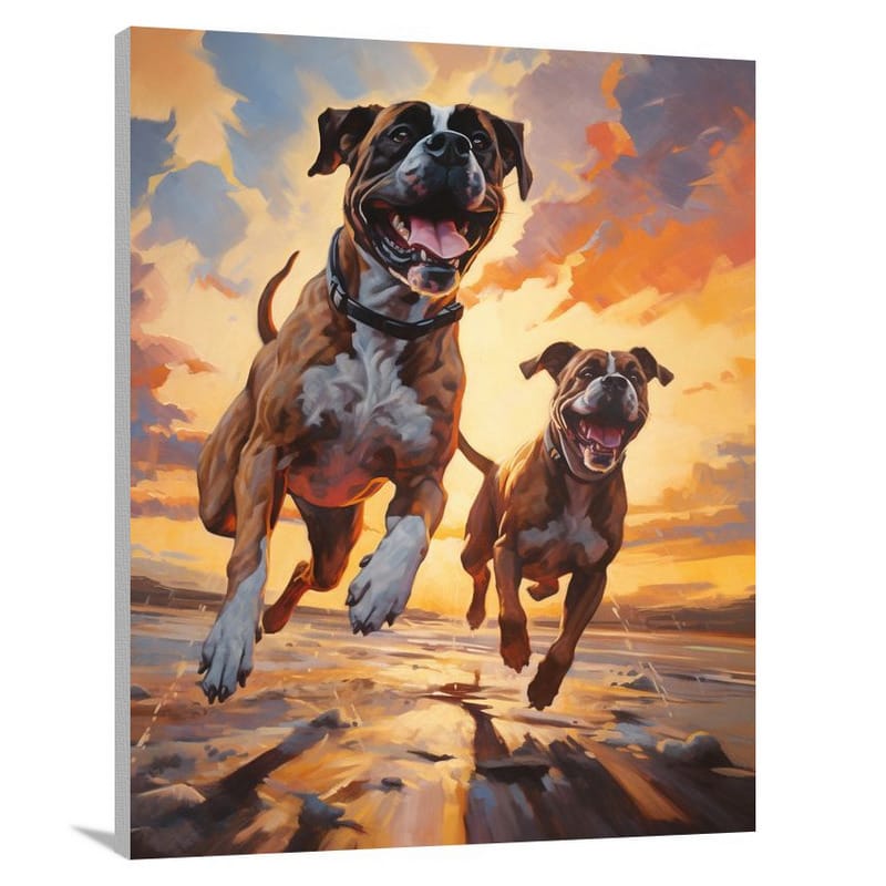 Boxer's Airborne Play - Canvas Print