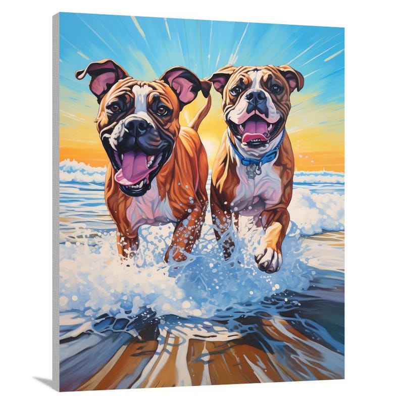 Boxer's Beach Bliss - Canvas Print