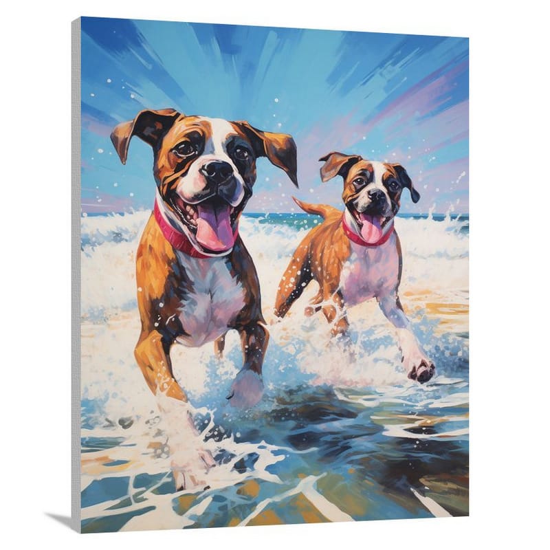 Boxer's Beach Bliss - Pop Art - Canvas Print