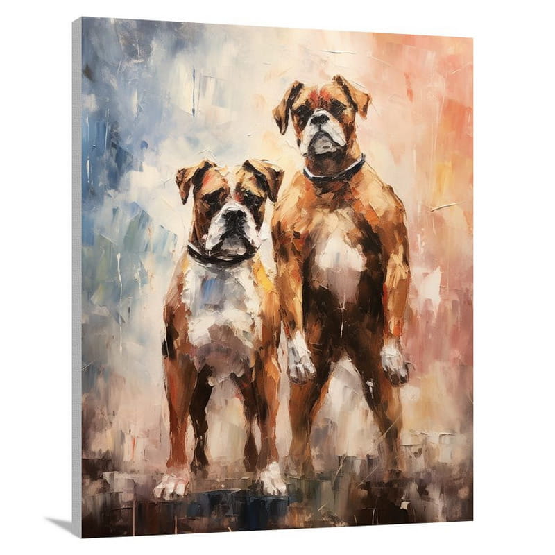 Boxer's Loyal Companions - Canvas Print