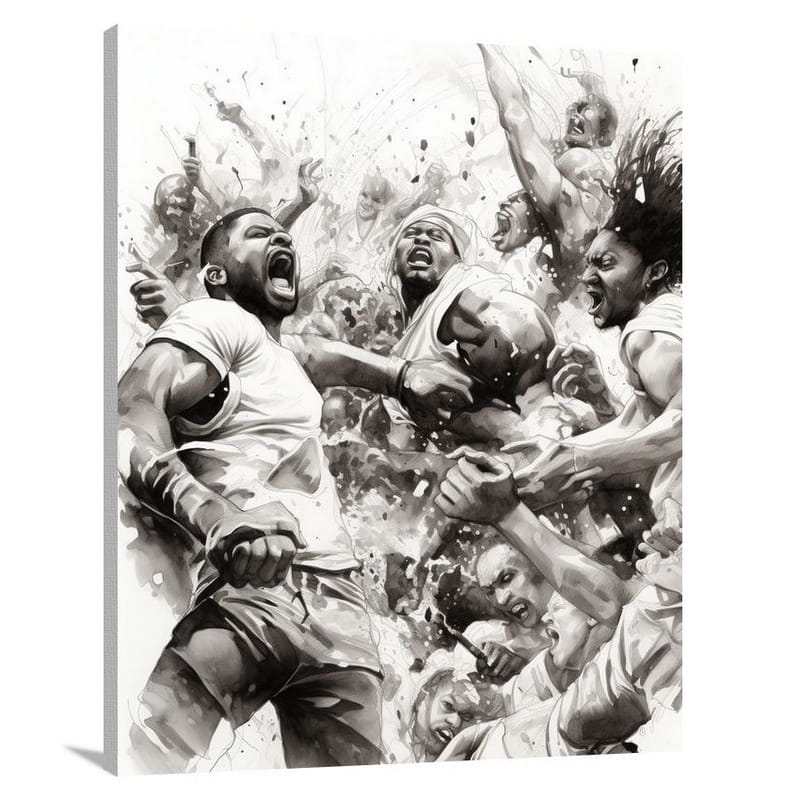 Boxing - Black and White - Black And White - Canvas Print