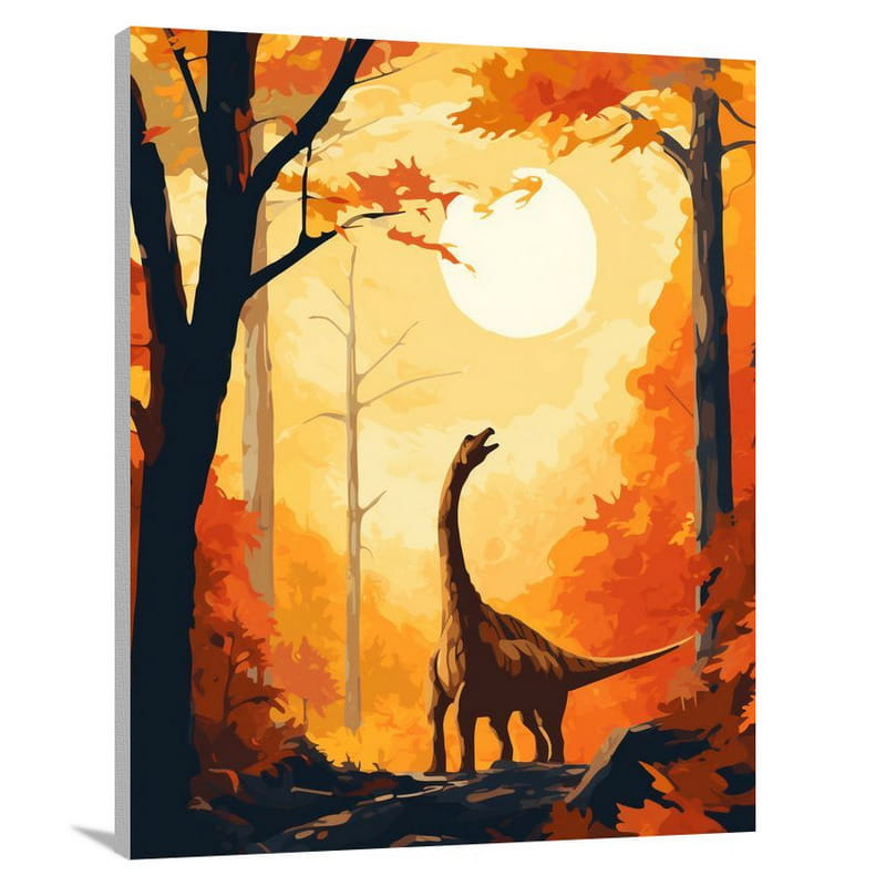 Brachiosaurus in Autumn Forest - Canvas Print