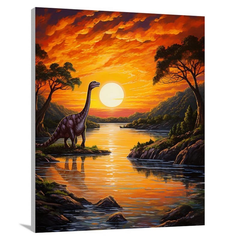Brachiosaurus: Serene Sunset - Canvas Print