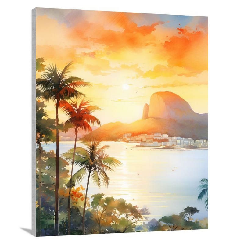 Brazilian Sunset - Watercolor - Canvas Print