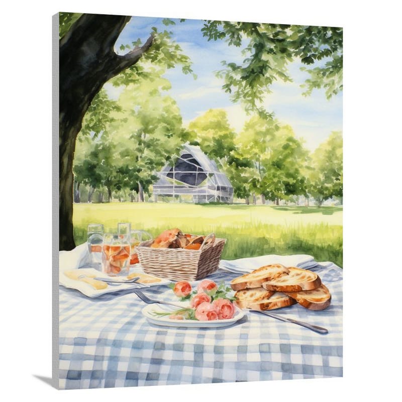 Breaking Bread: A Serene Picnic - Canvas Print