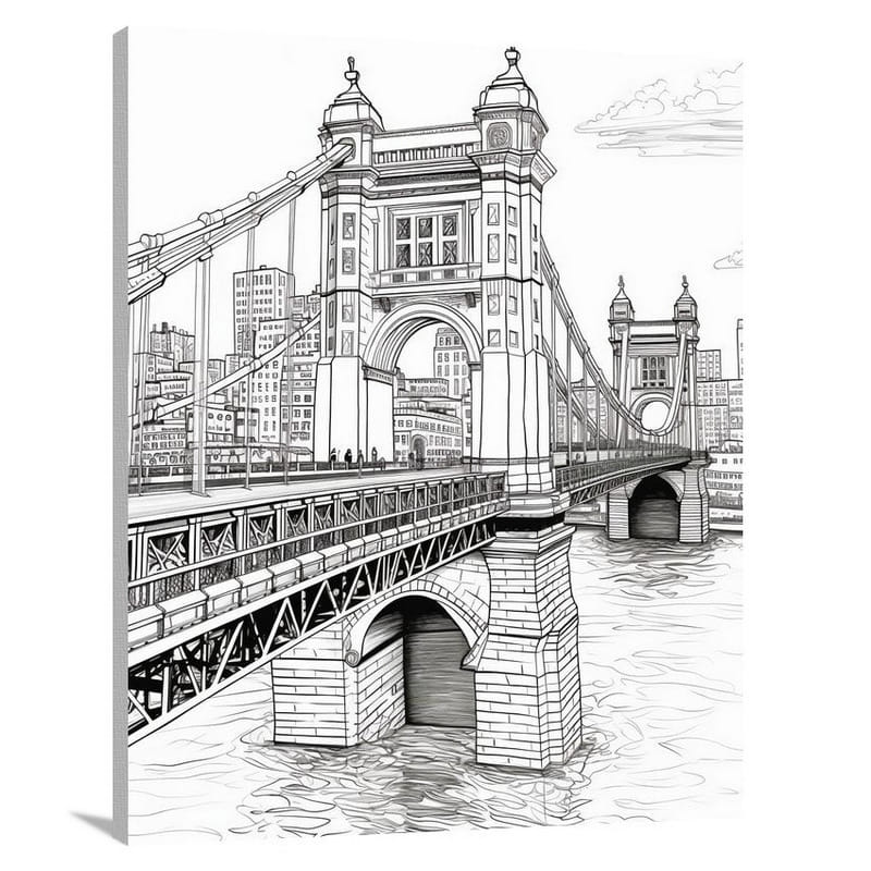 Bridge Symphony - Black And White - Canvas Print