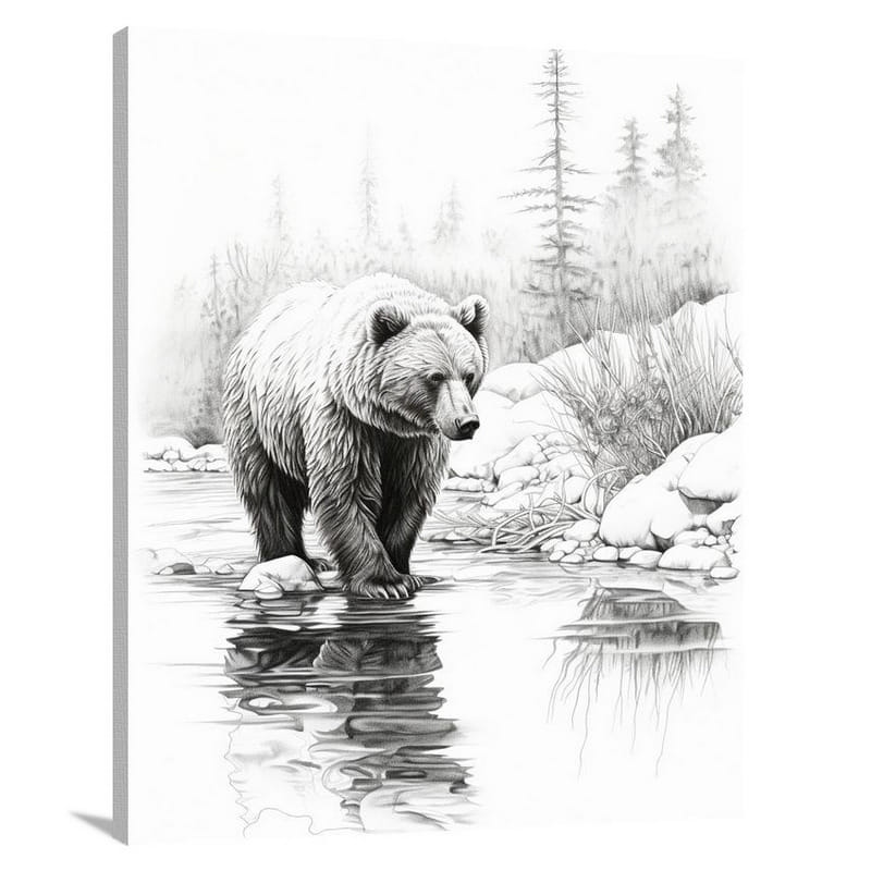 Brown Bear in Arctic Serenity - Canvas Print